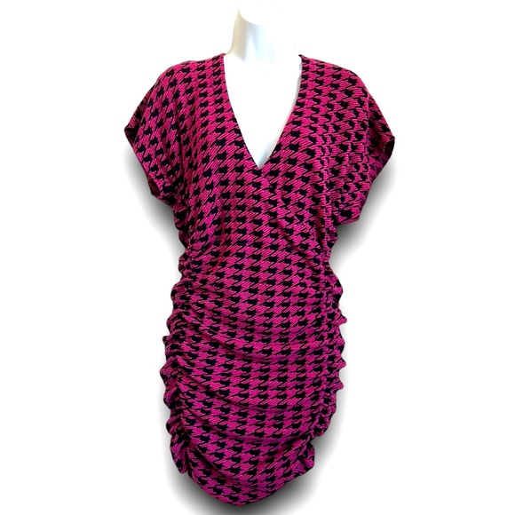 ZARA Ruched Houndstooth Sweater Dress - Picture 1 of 11